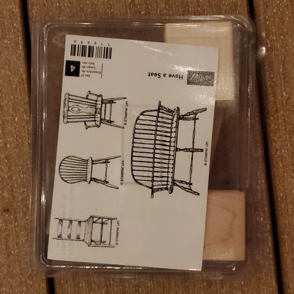 Stanpin' Up! Rubber Stamp set (antique wood chairs)